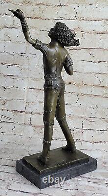 17`` Pure Bronze Original Michael JACKSON Statue Marbre Base Sculpture Art Déco