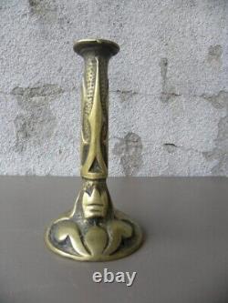 1920 1930 Pied De Lampe Bronze Avant Gardiste