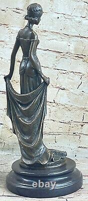 1920 Style Art Déco Femme Charleston Danseuse Bronze Statuette Figurine Dea