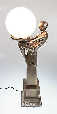 1920's STYLE ART DECO BRONZE COLOUR LAMP LADY FIGURINE TABLE LAMP FIGURE LAMP 30