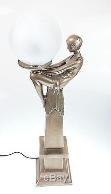 1920's STYLE ART DECO BRONZE COLOUR LAMP LADY FIGURINE TABLE LAMP FIGURE LAMP 30