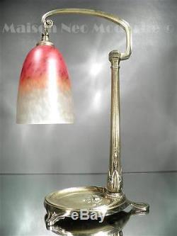 1925 Charles Schneider Et C. Ranc Lampe En Bronze Et Pte De Verre Art Déco
