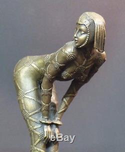 1925 statue sculpture art déco danseuse érotique CHIPARUS bronze 35c3kg superbe