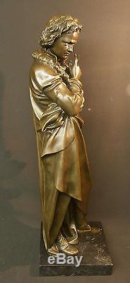 1930 grand bronze de Beethoven sculpture statue 21kg73cm art déco musique TBE