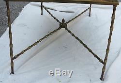 1950/70' Table basse bronze avec entretoise Maison Bagués modèle Bambou