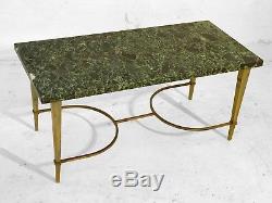 1960 RAMSEY TABLE BASSE ART-DECO MODERNISTE SHABBY-CHIC Bronze Marbre Adnet