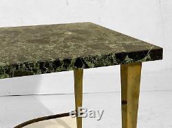 1960 RAMSEY TABLE BASSE ART-DECO MODERNISTE SHABBY-CHIC Bronze Marbre Adnet