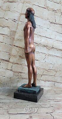 41cm Western Art Déco Pure Bronze Homme Grec Île De Melos Kouros Sculpture