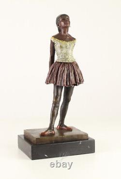 9973238-ds Bronze Sculpture Jeune Ballerine Danseuse Art Déco Coloré 13x18x38cm