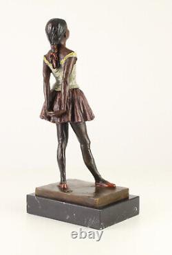 9973238-ds Bronze Sculpture Jeune Ballerine Danseuse Art Déco Coloré 13x18x38cm