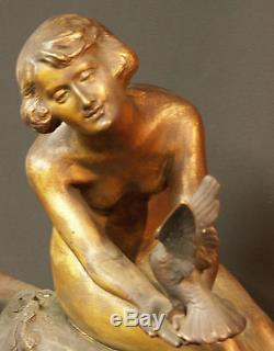 A Signée Pierre MORLON 1920 superbe statuette statue Bronze ART DECO 17Kg TBE