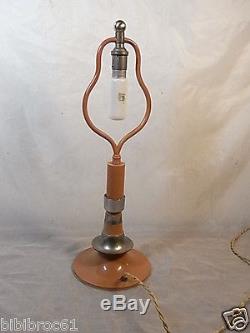 ANCIENNE LAMPE PATE VERRE BRONZE ART DECO BUREAU COQUILLAGE BENITIER DESIGN 1930