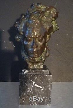 Alfredo PINA Bronze art deco signé beethoven sculpture