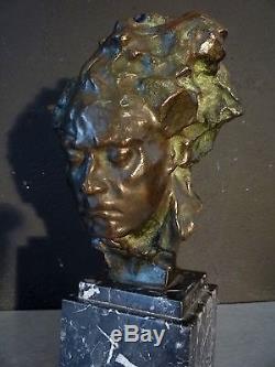 Alfredo PINA Bronze art deco signé beethoven sculpture