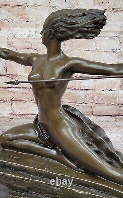 `Amazonienne` Par Marcel Andre Bouraine, Un Art Déco Marron Patine Bronze