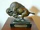 Ancien Bronze Animalier-bison-signecartier-art Deco-epoque 1930