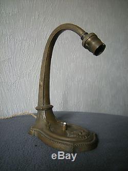 Ancien joli pied de lampe en bronze art deco 1920 pour globe tulipe vintage lamp