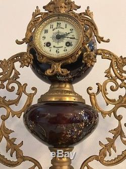 Ancienne Horloge Candélabre / Garniture Cheminée Antique Clock Bronze / Art Deco