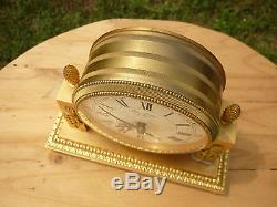 Ancienne Horloge Pendule Bronze Dore Hour Lavigne Mouvement Mecanique