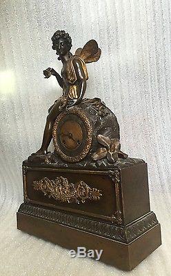 Ancienne Pendule en bronze Époque XIXe