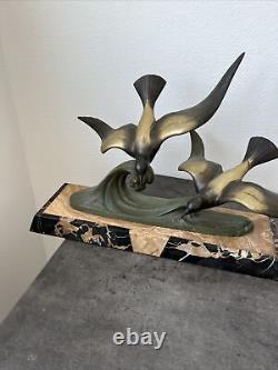 Ancienne Sculpture Bronze Mouette Oiseau /ART DECO/1930 Pierre DERIC