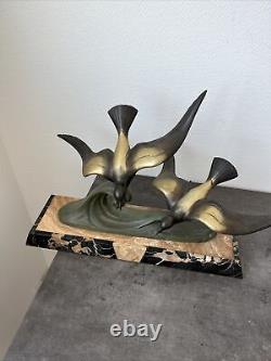 Ancienne Sculpture Bronze Mouette Oiseau /ART DECO/1930 Pierre DERIC