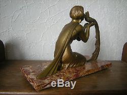 Ancienne sculpture art deco en bronze 1920/1930 statuette femme statue woman