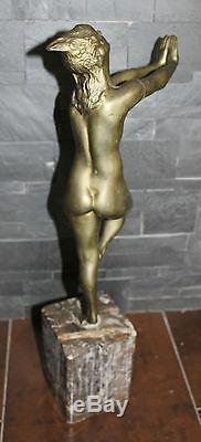 Ancienne sculpture danseuse art deco signé Serge ZELIKSON bronze russian