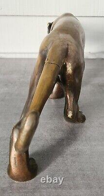 Antique 1930 sculpture statue Panthère léopard jaguar bronze Art Déco S. Melani