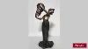 Antique French Art Nouveau Bronze Table Lamp Of Female