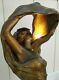 Antique French Jugendstil Art Nouveau Loïe FULLER Spelter Bronze Lamp L. ALLIOT