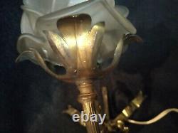 Applique art déco bronze fleur luminaire lampe lumière décoration