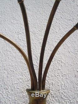 Appliques laiton percé étoiles bronze vers 1950 style Royère