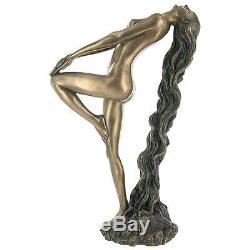 Arising Naked Women Art Deco Neuvou Sculpture Bronze Erotic Statue H26cm 01029