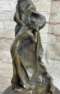Art Déco Armor Bronze Jardin Sculpture Statue Chair Femme Buste Serre-Livres