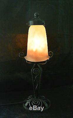 Art Deco Art Nouveau Lampe Muller Fres Luneville Pâte de Verre