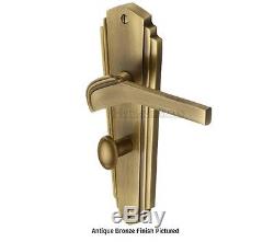 Art Deco Bathroom Door Handles Sold In Pairs -Chrome, Brass and Various Finishes