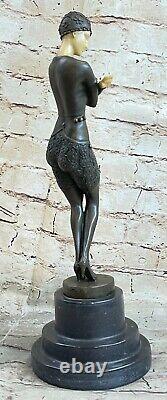 Art Déco Bronze Femme ` Russe Danseuse` Signée Ferdinand Preiss Décoratif