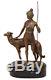 Art Deco Bronze Frau mit Hund und Bogen, sign. B. Zach