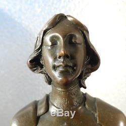 Art Deco Bronze Jeanne d'Arc tapferer Krieger Skulptur