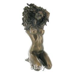 Art Deco Bronze Sculpture Medusa Erotic Myth Greek Goddess Naked Ornament 01366
