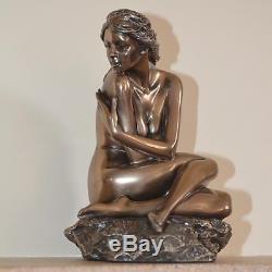 Art Deco Cold Cast Bronze Sculpture Nude Female Erotic Naked Statue Figure 31011
