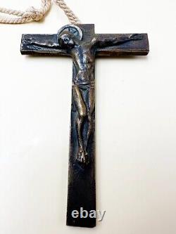 Art Déco Crucifix en Bronze par Hartmann