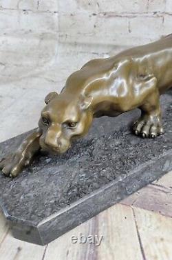 Art Déco Fait Mountain Lion Bronze Faune Sculpture Par Barye Affaire