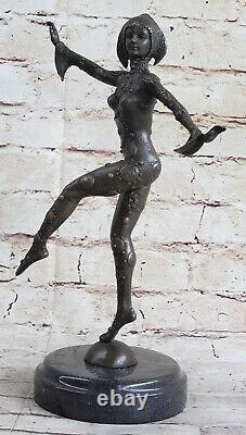 Art Déco Français Danseuse Par D. H Chiparus Classique Danse Bronze Statue
