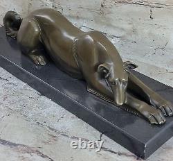 Art Déco Lévrier Chien Bronze Sculpture Musée Qualité Figurine Décor