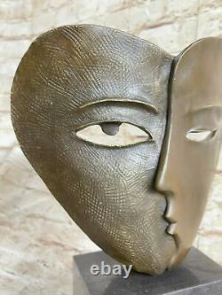 Art Déco Moderne Visages Par Picasso Bronze Sculpture Marbre Base Figurine Deal