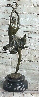 Art Déco / Nouveau Espagnol Danseuse Par Degas Bronze Sculpture Statue