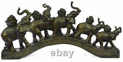 Art Déco Paquet De Éléphant Signe Prospérité Et Chance Bronze Sculpture Statue