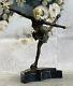 Art Déco Preiss Bronze Ouvre Femelle Glace Patineuse Fonte Sport Figurine